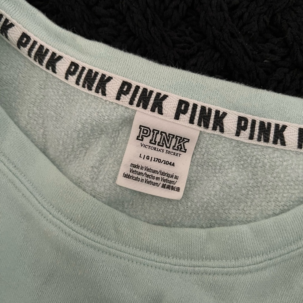 Victoria's Secret PINK Mint Green Sweatshirt Size Large - Picture 3 of 6